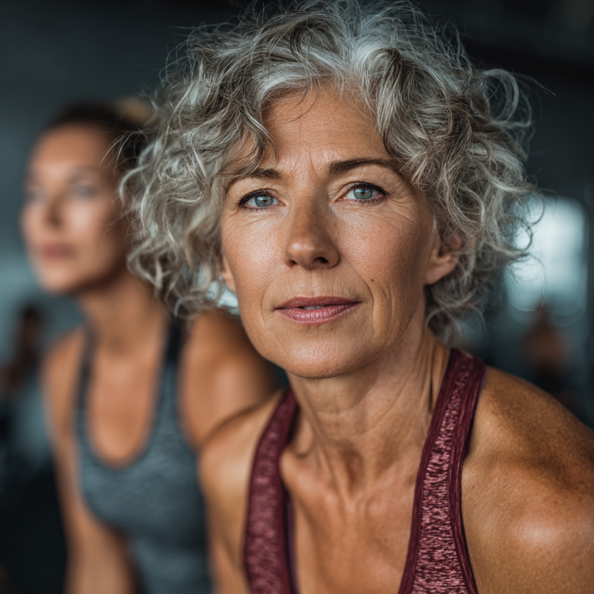 Активні люди зрілого віку займаються фітнесом